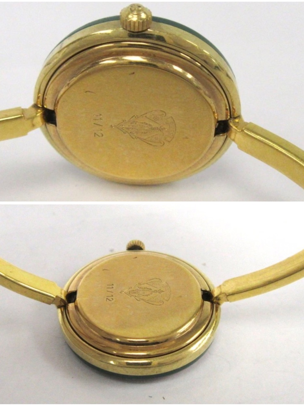 Gucci Gold Bangle Watch with Green and Red Enamel Bezel - Picture 9 of 9